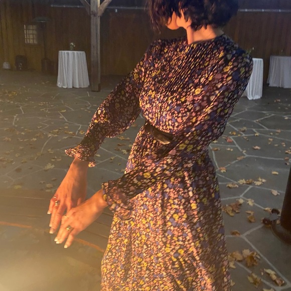 Topshop Floral Pintuck Chuck On Midi Dress sz 2 - Picture 13 of 15